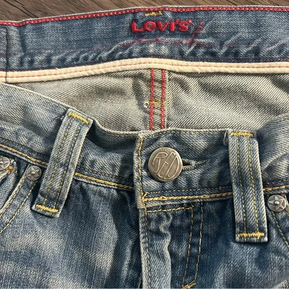 Levi’s Red Jeans / Men’s Slim Boot Bootcut / Batwing Flap Pocket 32W x 34L - Picture 5 of 7